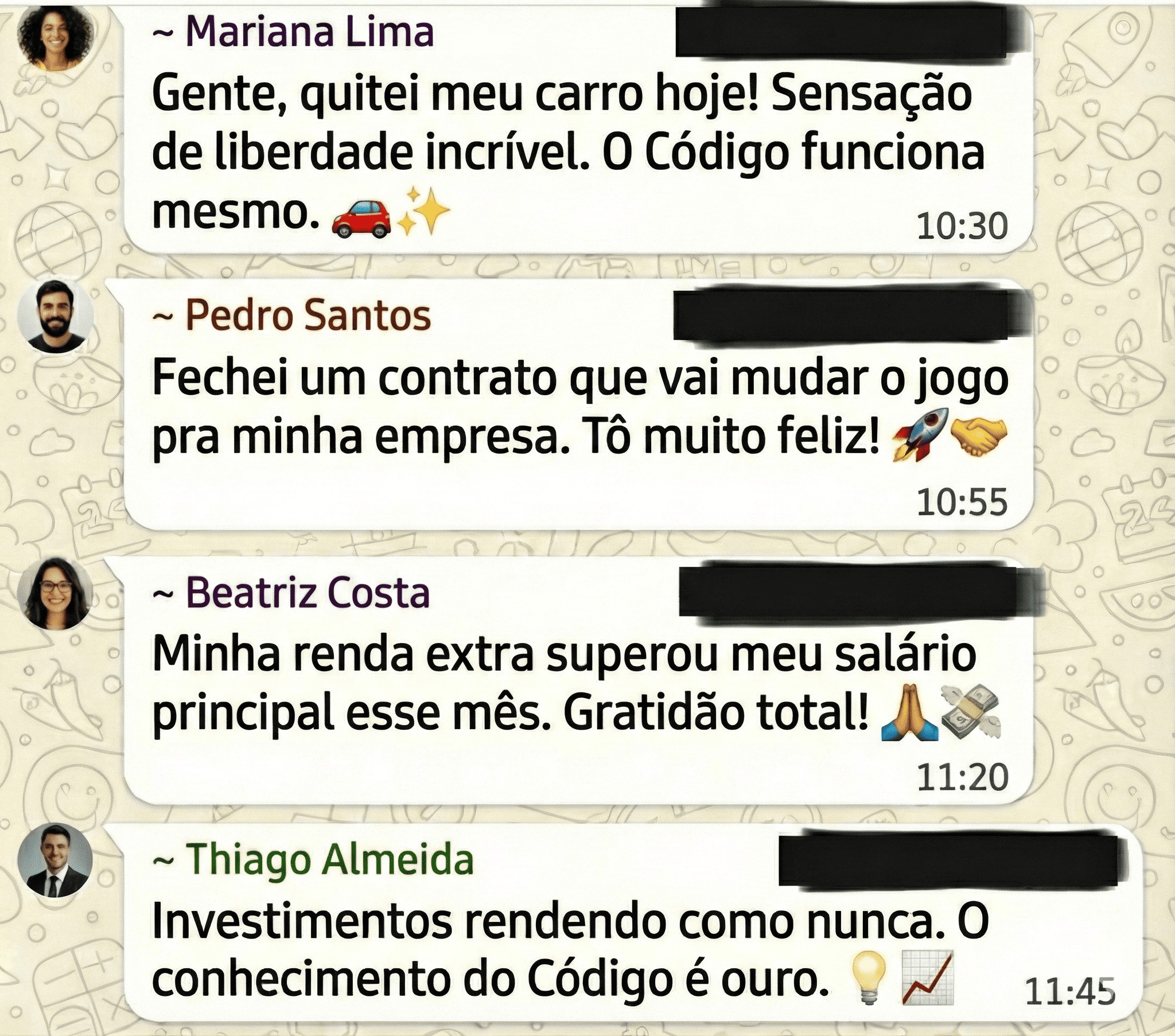 Feedback de aluno do Código da Prosperidade