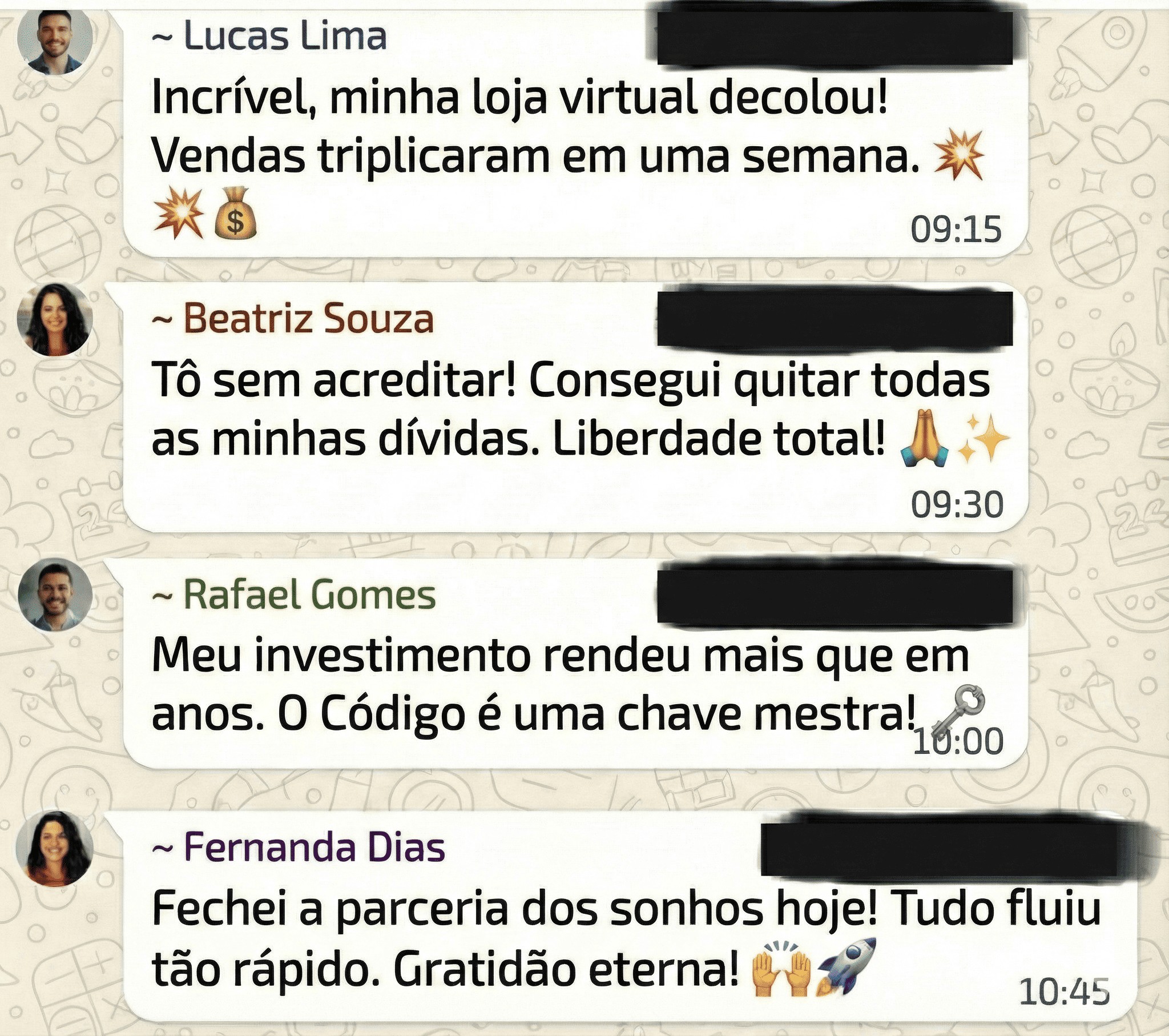 Feedback de aluno do Código da Prosperidade